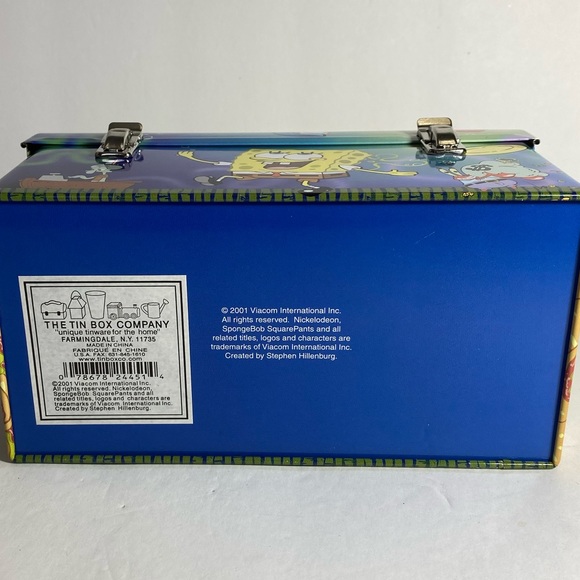 New SpongeBob employee of the month tin lunch box storage 2001 bag - Picture 5 of 8